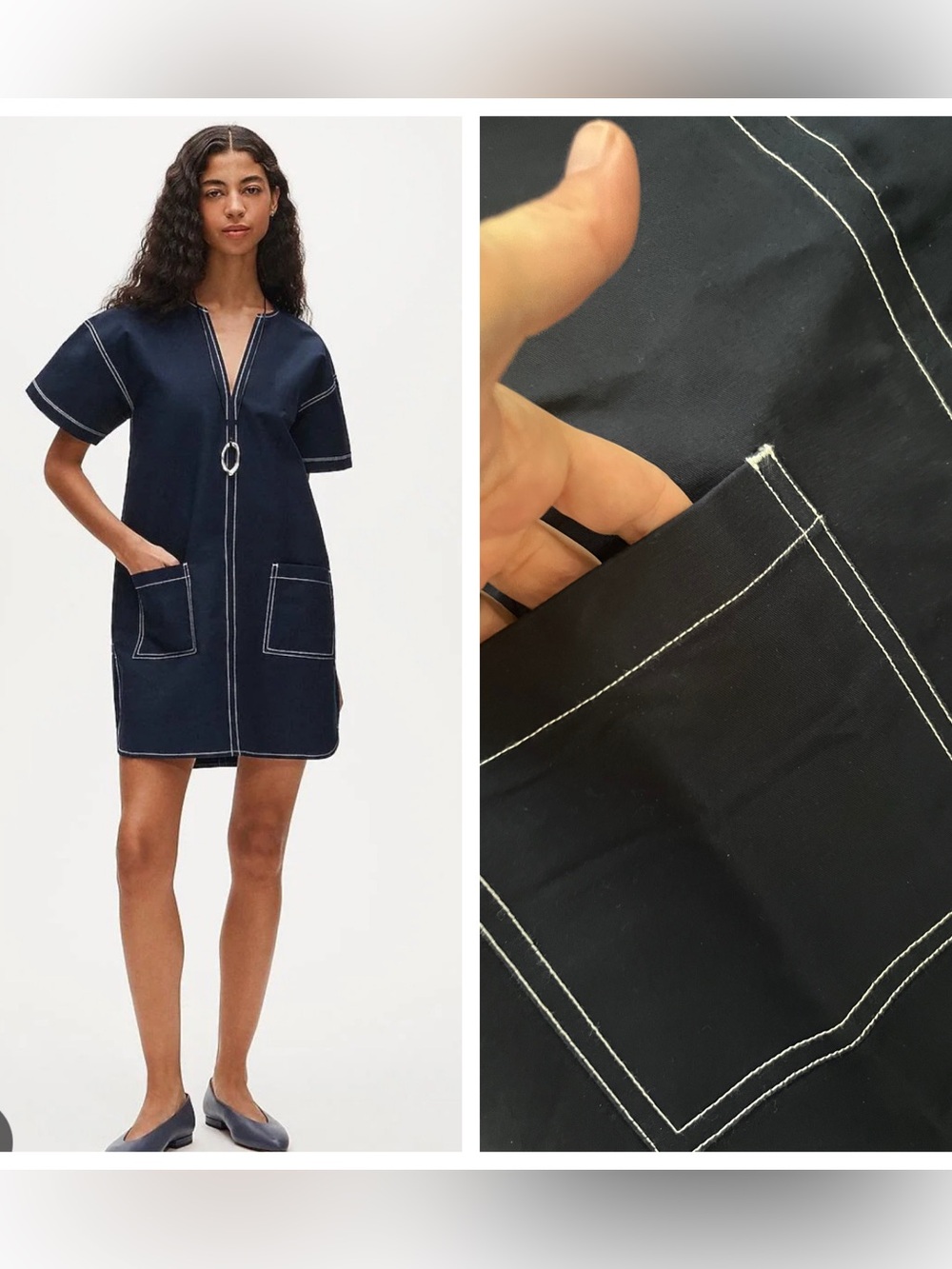 NWT J. Crew Blue patch pocket pull over tunic dress XS
